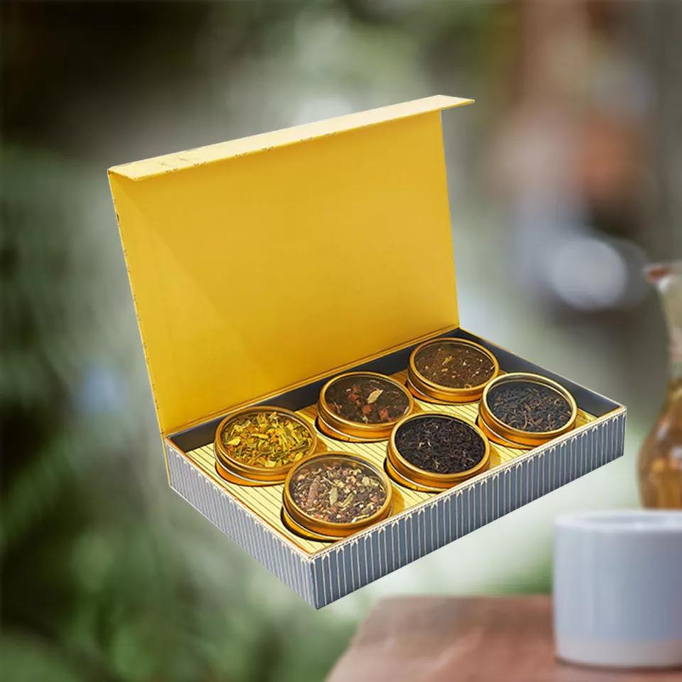 Custom Logo manokana Tea caddy fitahirizana fanomezana boaty (7)