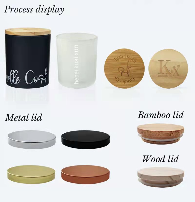 inqwaba emnyama 8 oz izimbiza zekhandlela zengilazi ezingenalutho ezinezivalo zokhuni ezithengiswayo (2)