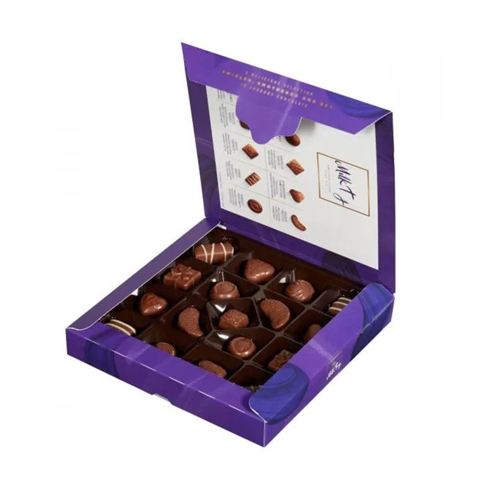 Пурпурова популярна шоколадна коробка