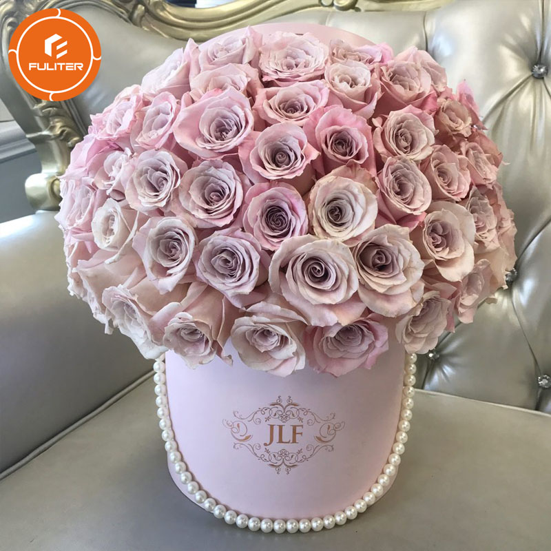 Kotak Proposal Gadis Bunga Bulat Mewah Kotak Bayangan Bunga Pernikahan Grosir (1)