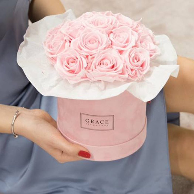 caixas de propostas de moza de flores redondas de luxo caixa de sombra de flores de voda por xunto (3)