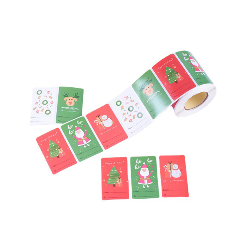 Wholesale printing size self-adhesive Christmas Stickers